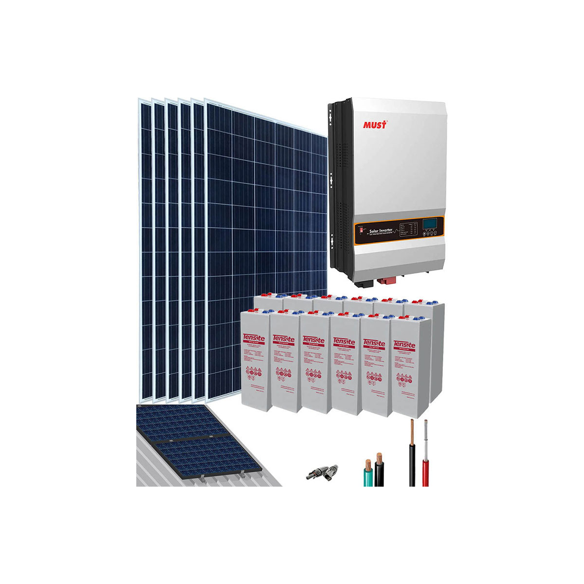 Kit Solar Fotovoltaico Residencial 5000W 24V 12000Whdia - Solar